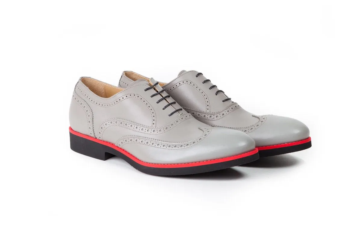 2017 Men's Grey & Red Brogue Wingtip