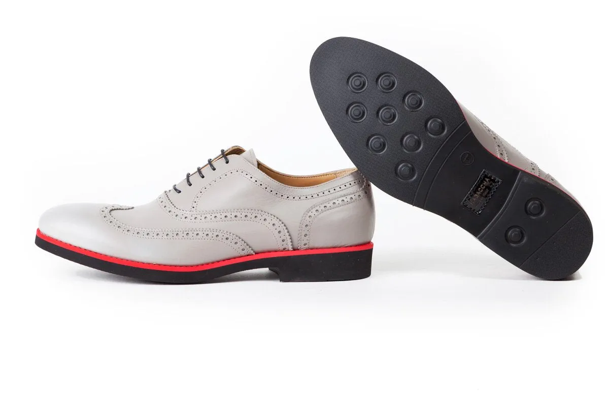 2017 Men's Grey & Red Brogue Wingtip