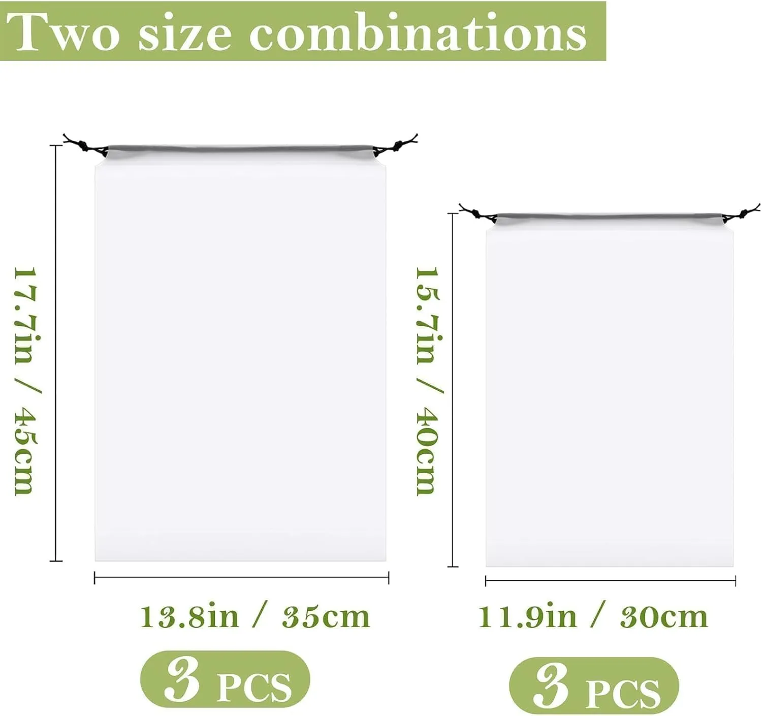 6 PCS Clear Shoe Bags for Travel - 3 Extra Large (17.7"x13.8") & 3 Large (15.7"x11.8"), Drawstring Travel Shoe Bags for Compression Packing,Road Trip Cruise Travel Essentials Shoe Storage