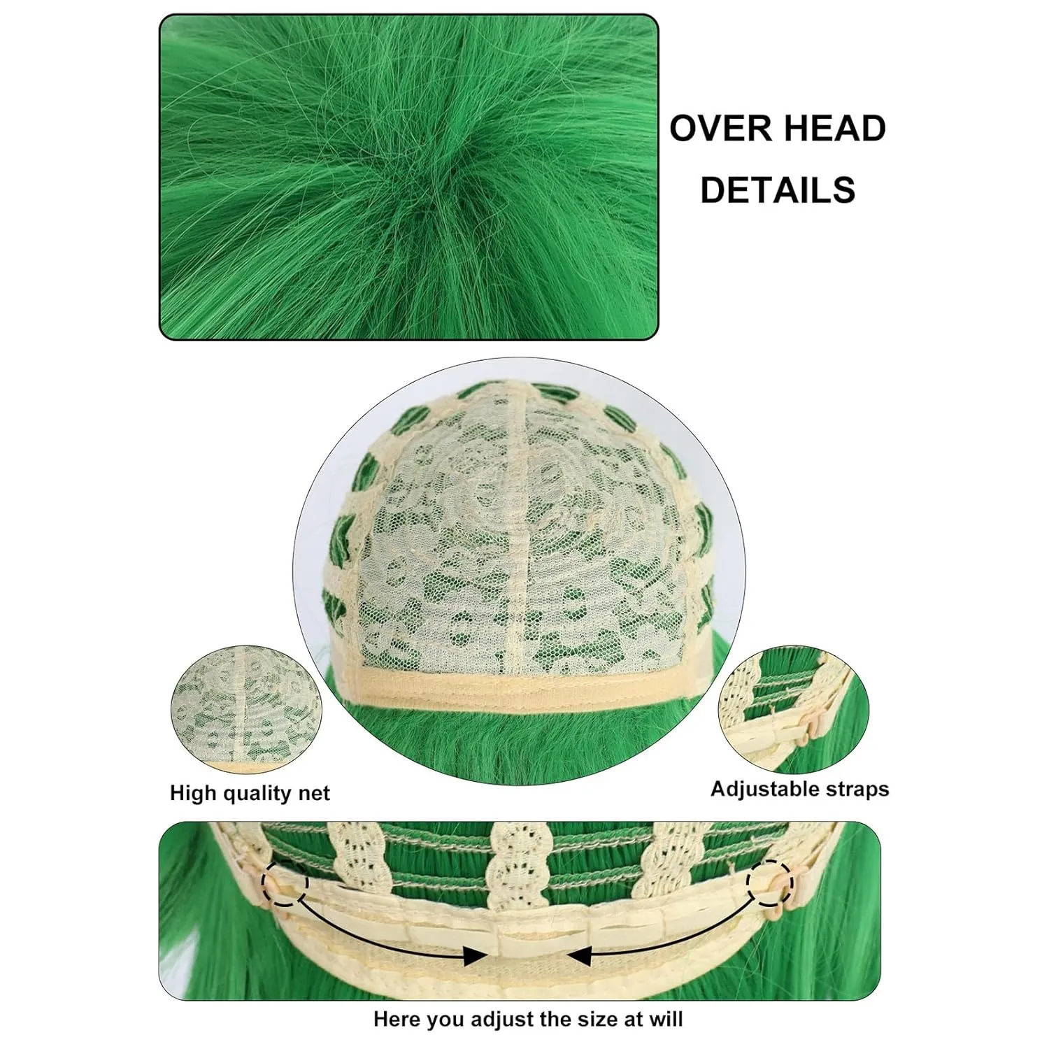 JoneTing St Patrick's Day Short Green Spiky Wigs?? Hair Cap?? for Men Spiky Greened Wig with Bangs Short Green Wig with Bangs Light Green Messsy Wigs Cosplay Halloween Theme Party Costume Outfit