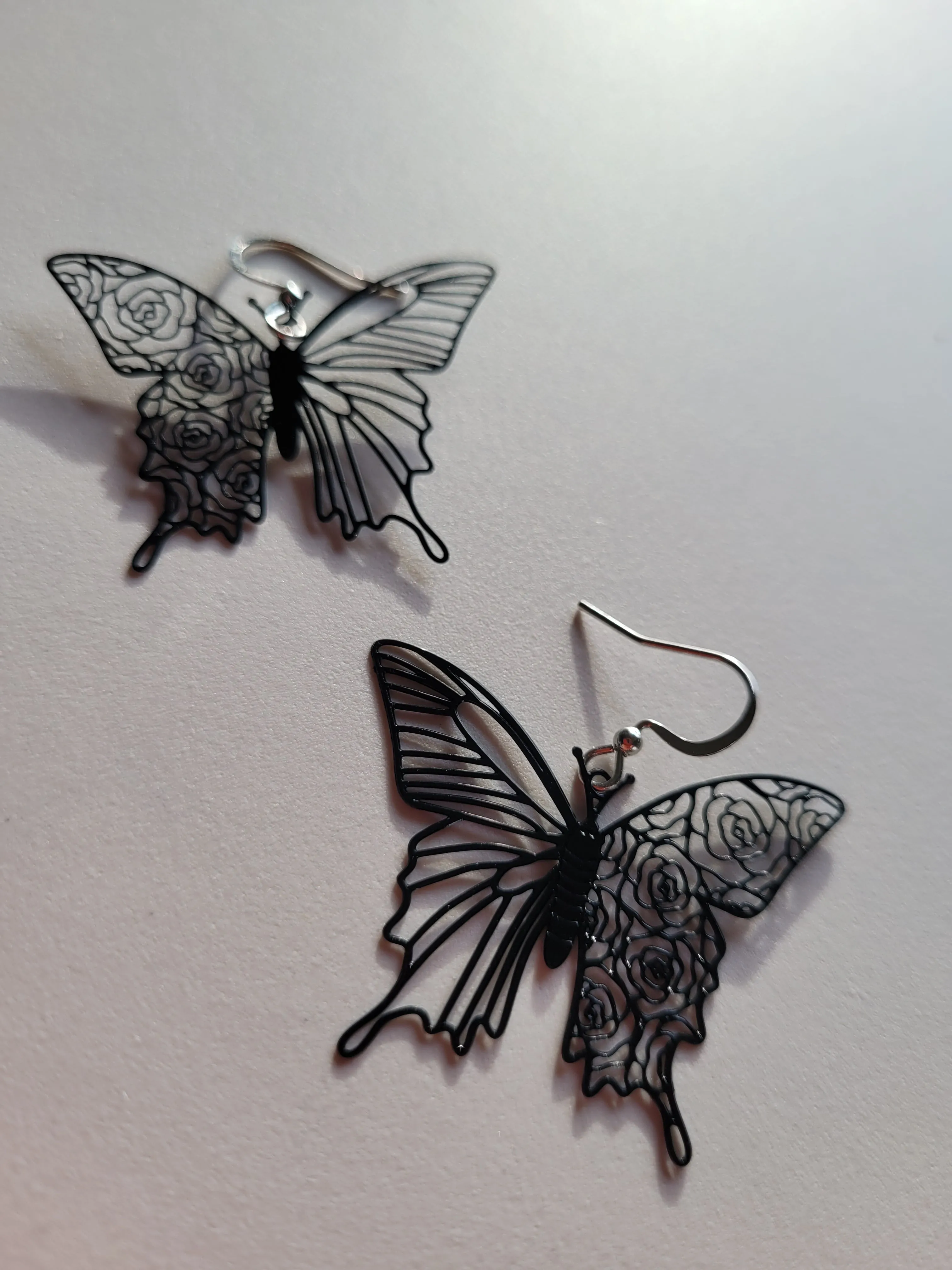 Lightweight Black Butterfly Earrings