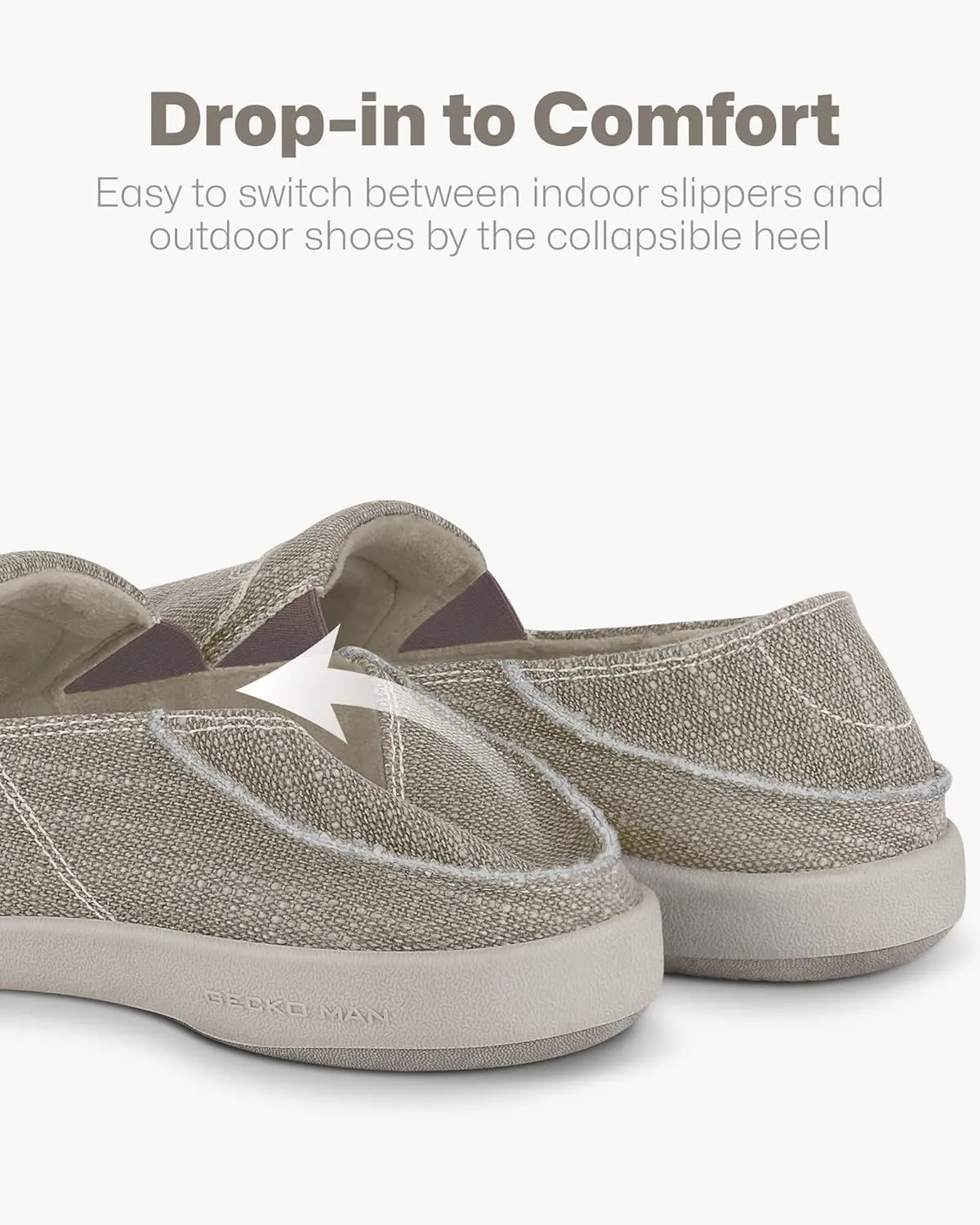 Mens Slip On Shoes, Mens Boat Shoes with Arch Support, Orthopedic Canvas Loafers for Plantar Fasciitis, Indoor & Outdoor Walking Slippers Shoes for Pain Relief