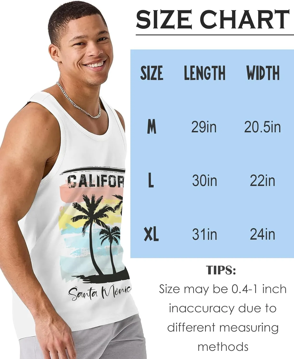Nidoul Mens Beach Tank Tops Summer Graphic Palm Tree Sleeveless Shirts for Men Vacation Gym Running Workout Tank Top