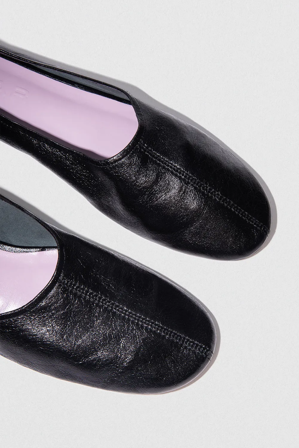 Prudence Black Creased Leather