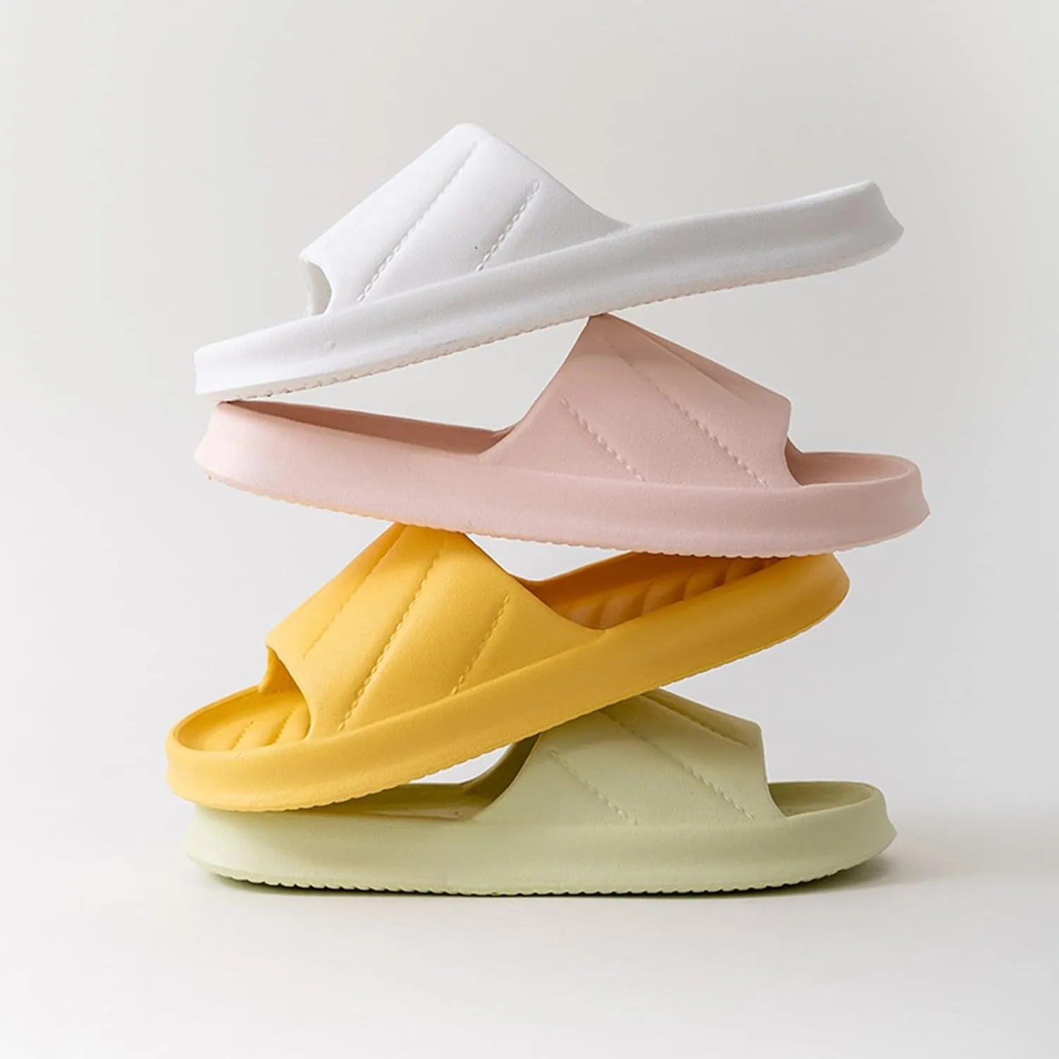 Slide Sandals for Women Men Non-slip Soft Shower Shoes Lightweight Pillow House Bathroom Slippers Indoor Outdoor Sandal