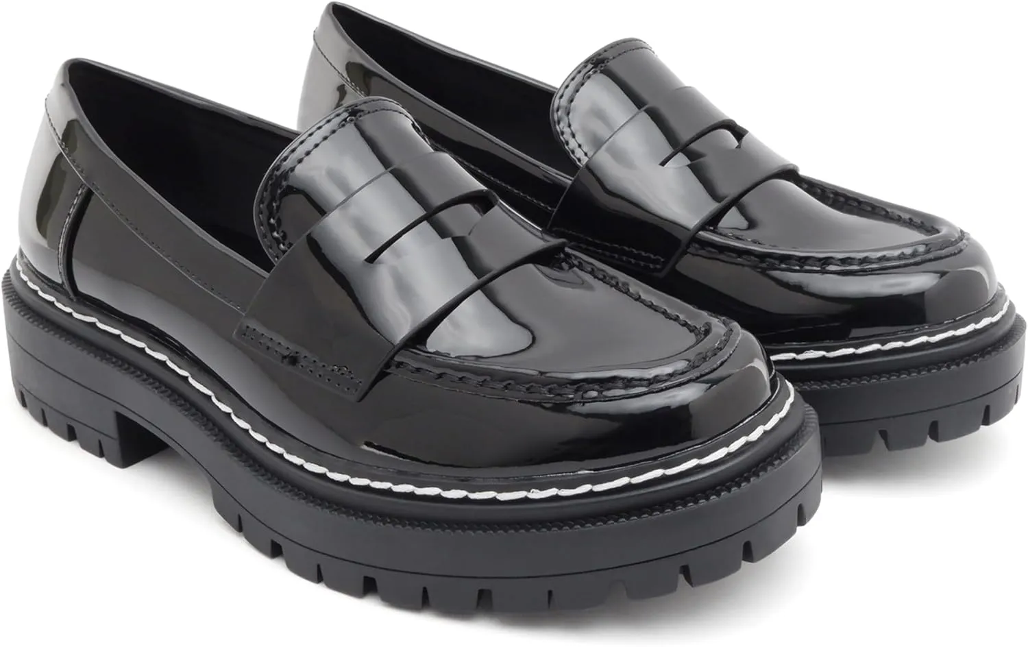 Soda Soho ~ Women Slip On Platform Heel Lug Sole Penny Loafer