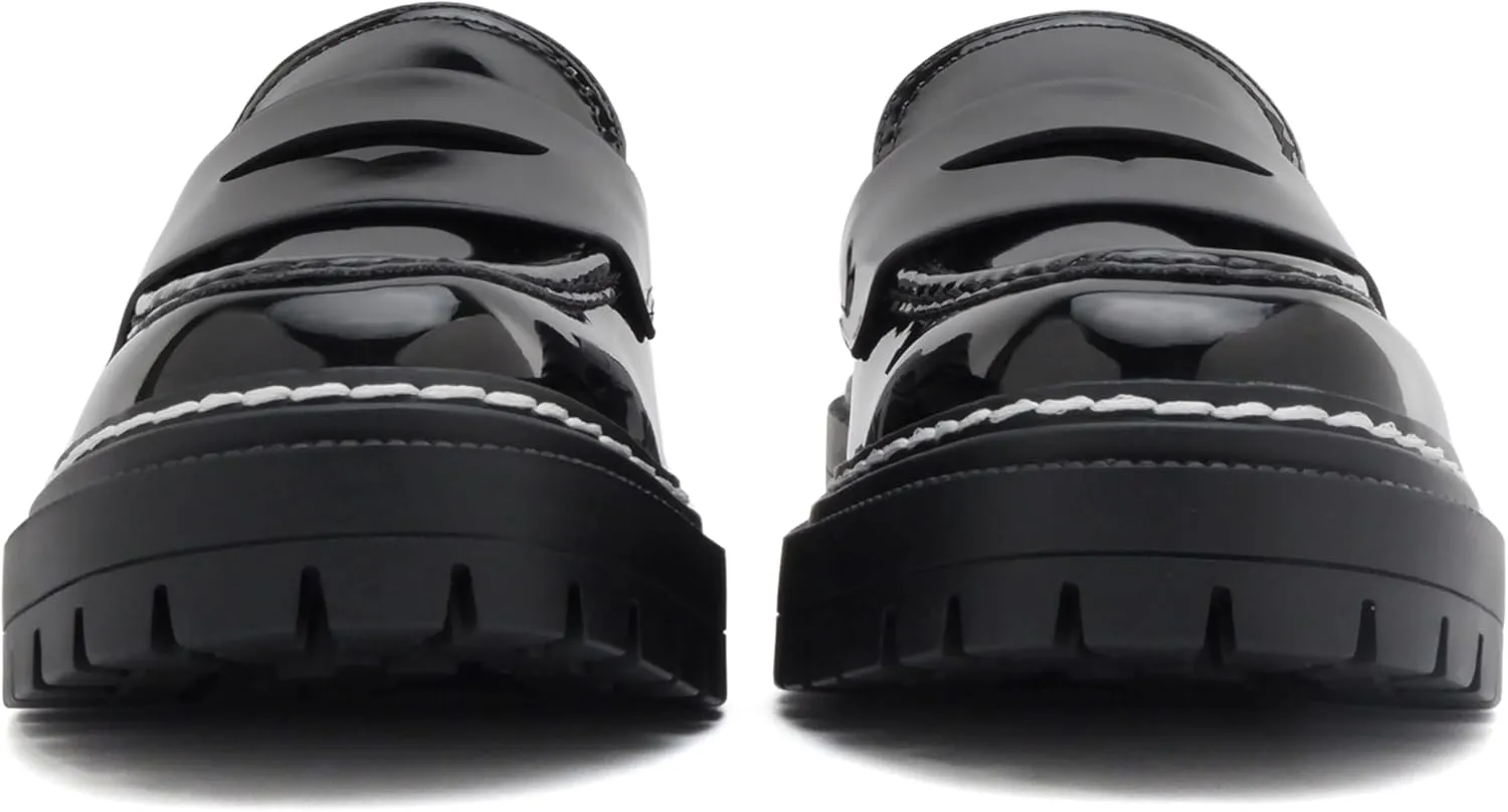Soda Soho ~ Women Slip On Platform Heel Lug Sole Penny Loafer