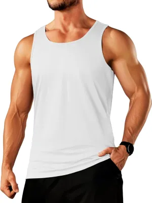 TACVASEN Men's Tank Top Cotton Moisture Wicking Muscle Shirt Summer Sleeveless Shirts Gym Workout Tank