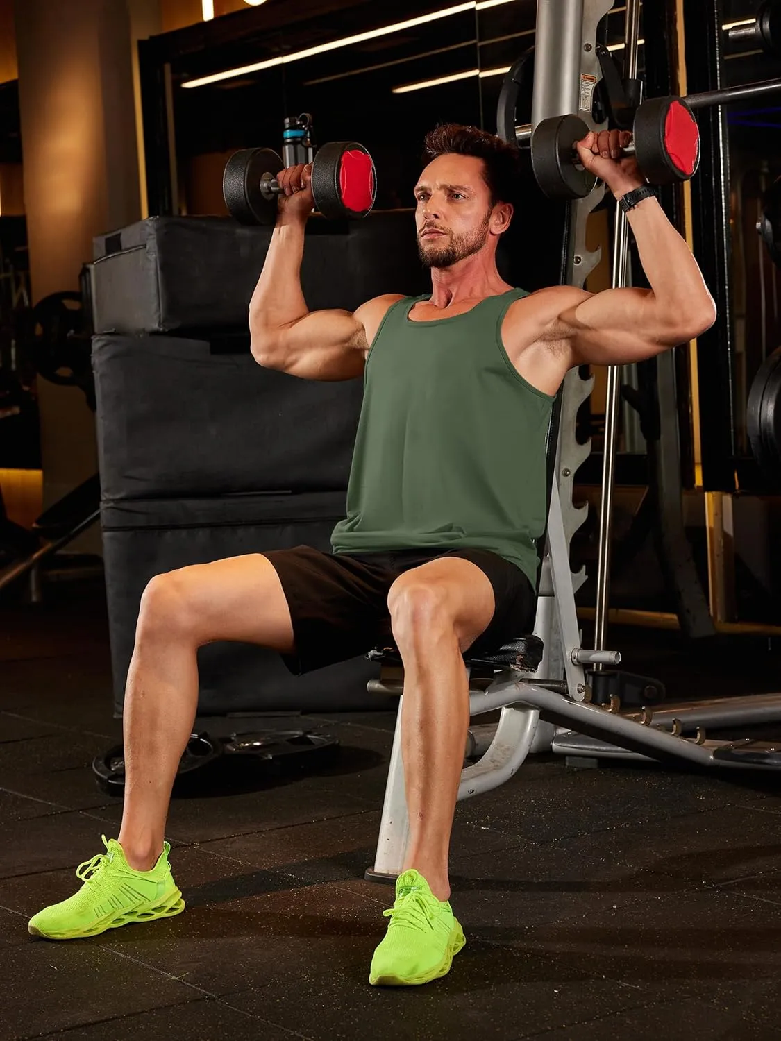 TACVASEN Men's Tank Top Cotton Moisture Wicking Muscle Shirt Summer Sleeveless Shirts Gym Workout Tank