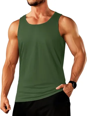 TACVASEN Men's Tank Top Cotton Moisture Wicking Muscle Shirt Summer Sleeveless Shirts Gym Workout Tank