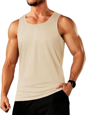 TACVASEN Men's Tank Top Cotton Moisture Wicking Muscle Shirt Summer Sleeveless Shirts Gym Workout Tank