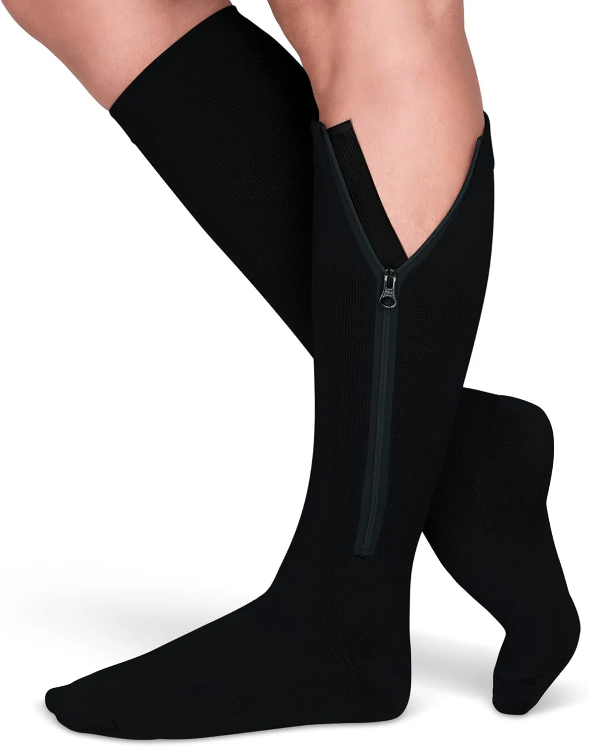 TheraMagic? Zipper Compression Socks for Men & Women, 20-30mmHg Closed Toe Graduated Zippered Compression Stocking