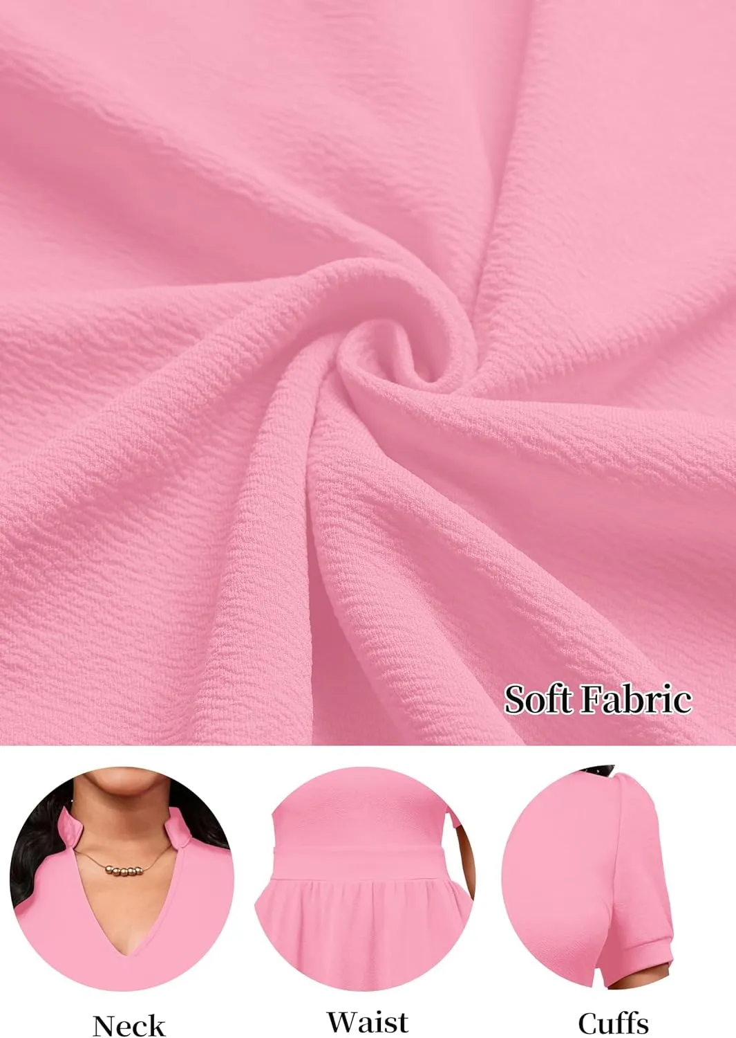Women Dresses Short Sleeve Semi-Formal Knee Length V Neck Casual Ladies Dress